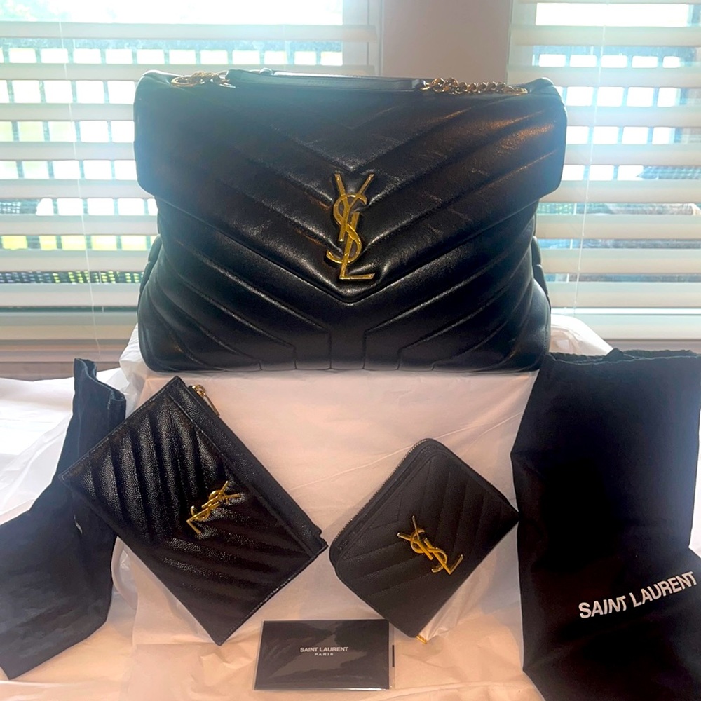 YSL LouLou Medium crossbody handbag with Gold Hardware